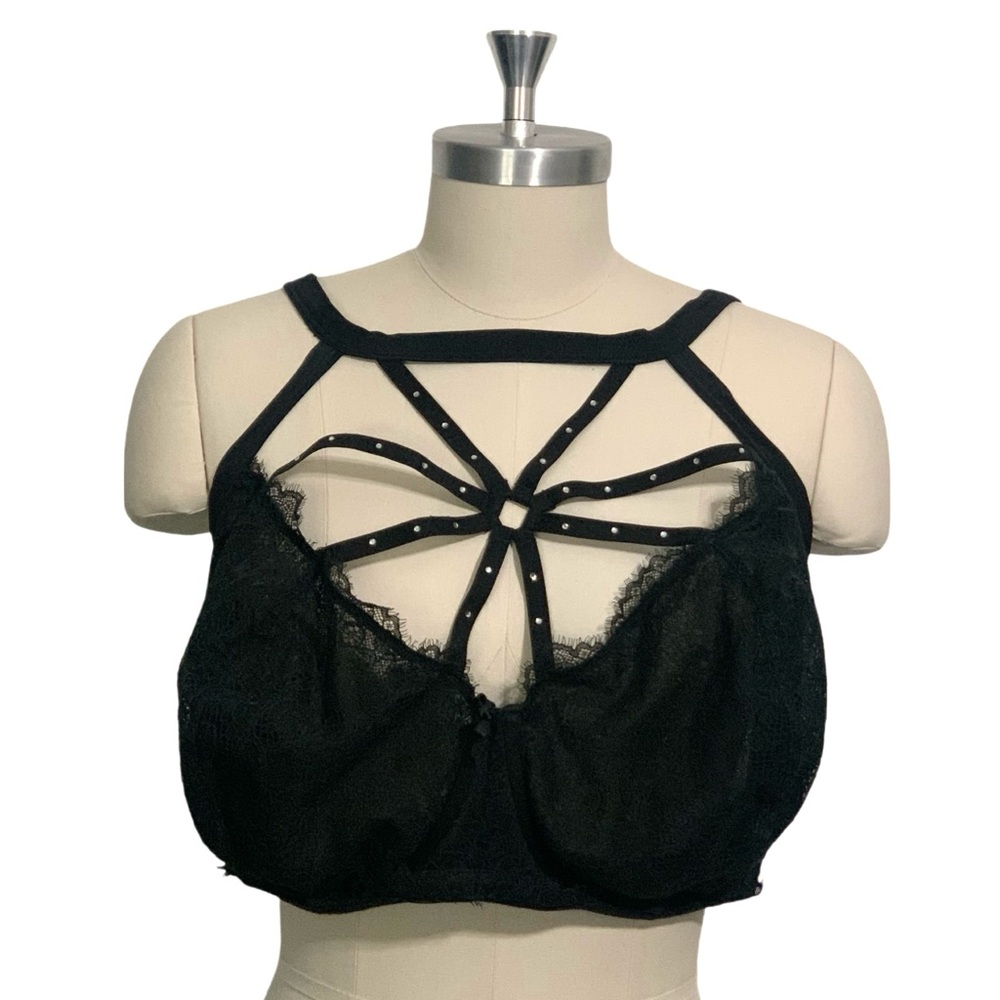Lane Bryant Black Lace Strappy Bralette